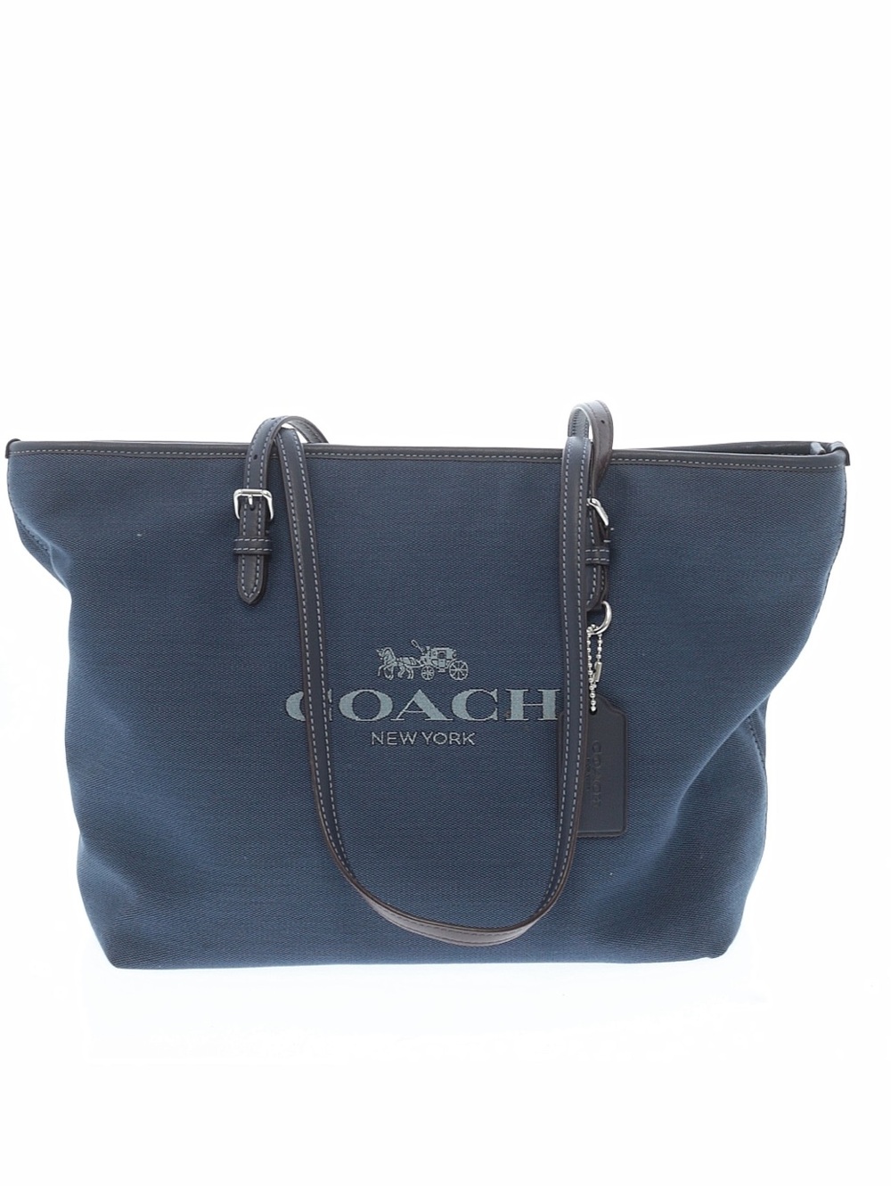 COACH Signature Horse and Carriage City Jacquard Zip Tote Denim